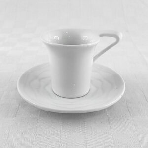 Ceramic Cup and Saucer Wavy Handle D6.3cm H7cm