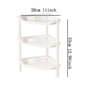 3 Layer Small Bathroom Rack (White) 3-Tier Multi-Purpose Small Corner Stand