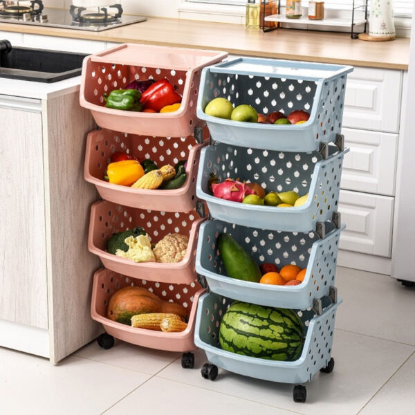 4 Tier Multipurpose Storage Rack With Wheels