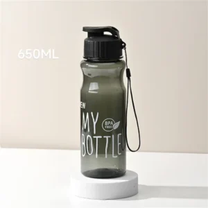 black drinking water bottle
