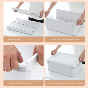 Clothes-Organizer-Folding-Storage-Closet-with-Lid-Bedroom-Wardrobe-Folding-Storage-Box-Snacks-Sundries-Toys-Closet (1) Foldable Storage Box with Lid and Rollers