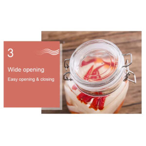 500 to 2000ml Glass Jar with Airtight Metal Clip