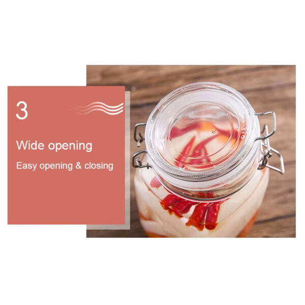 500 to 2000ml Glass Jar with Airtight Metal Clip