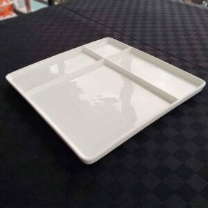 Square Ceramic Compartment Plate L&W28.9cm H1.8cm