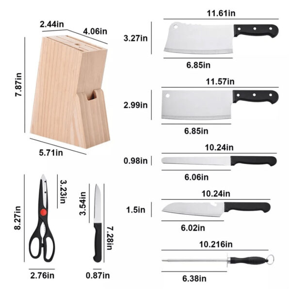 8pc Knife Block Set