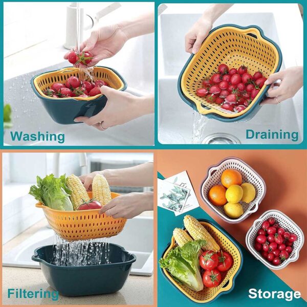 Multi-Layer Drain Bowls Basket Set