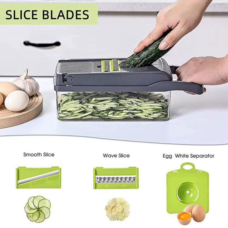 Vegetable Chopper with Interchangeable Blades