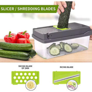 Vegetable Chopper with Interchangeable Blades