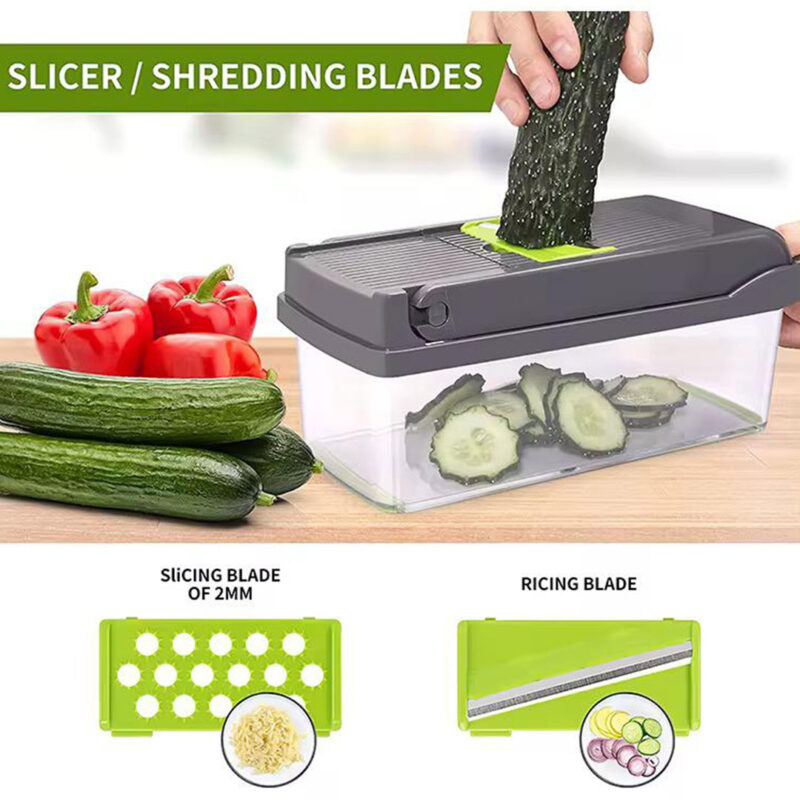 Vegetable Chopper with Interchangeable Blades