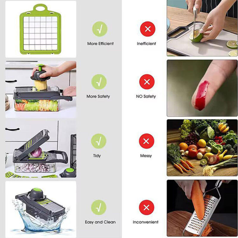 Vegetable Chopper with Interchangeable Blades
