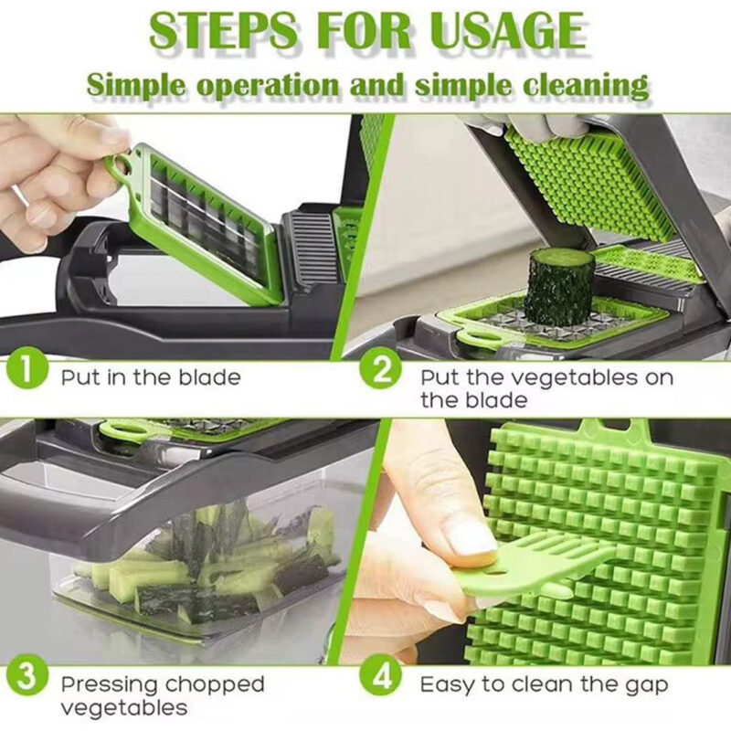 Vegetable Chopper with Interchangeable Blades
