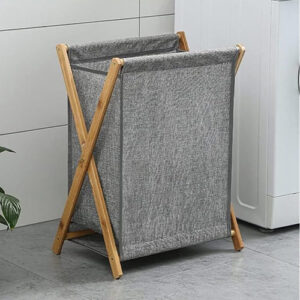 laundry basket with wooden frame