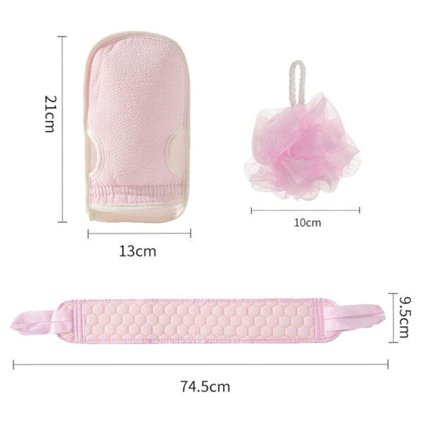 3Pcs Shower/Bath Body Scrubbing Set