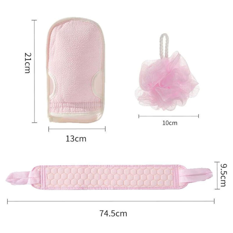 3Pcs Shower/Bath Body Scrubbing Set