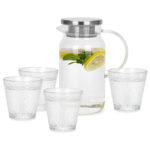 Borosilicate Glass Jug Set With 4pcs Glasses