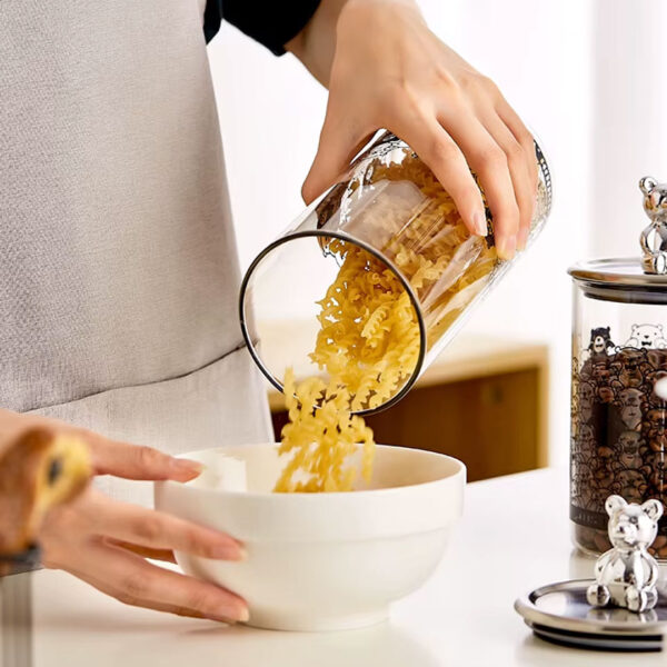 Glass Storage Jars with Bear Lid