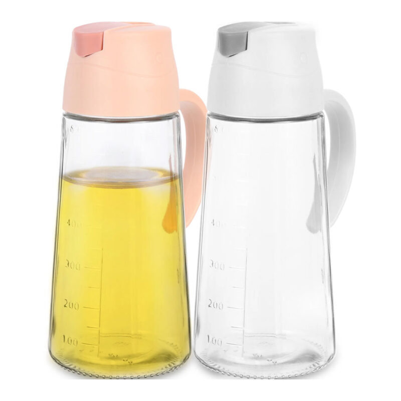 oil-dispenser-peach-and-white glass oil dispenser
