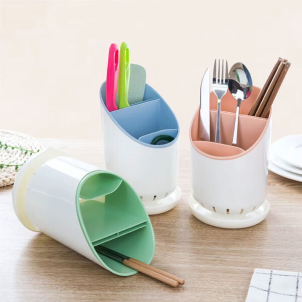 cutlery holder with drain holes