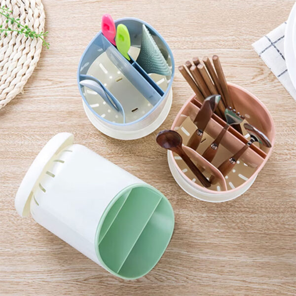 cutlery holder with drain holes