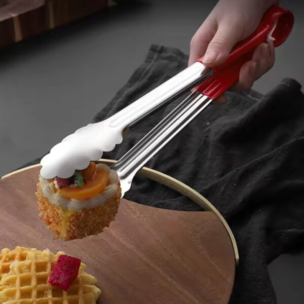 S/Steel Food Tongs with Non-Slip Grip