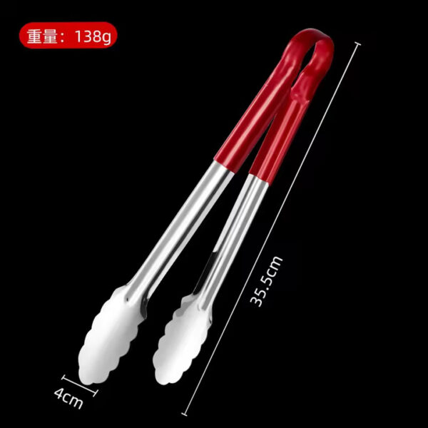 S/Steel Food Tongs with Non-Slip Grip