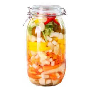 Airtight Glass Jars With Metal Clip (Rounded Bottom)