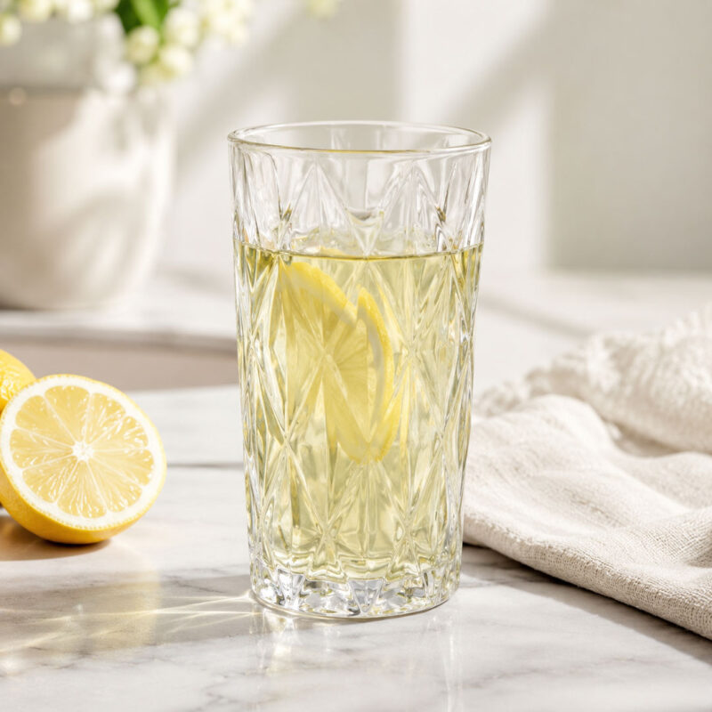260ml 6pc Juice Water Glass Set With Diamond Cut Design