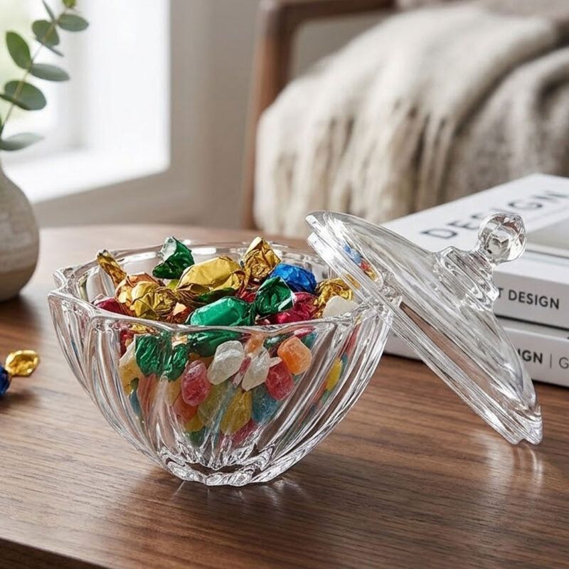 11.5cm Swirl Glass Candy Dish