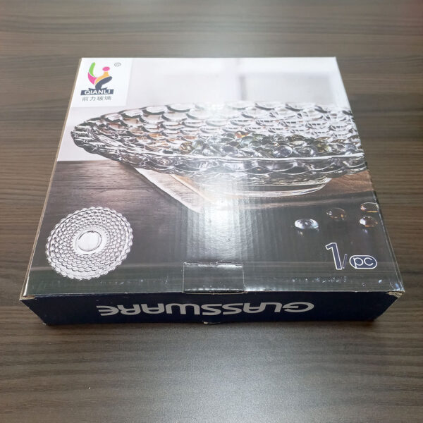 24cm Bubble Textured Glass Platter