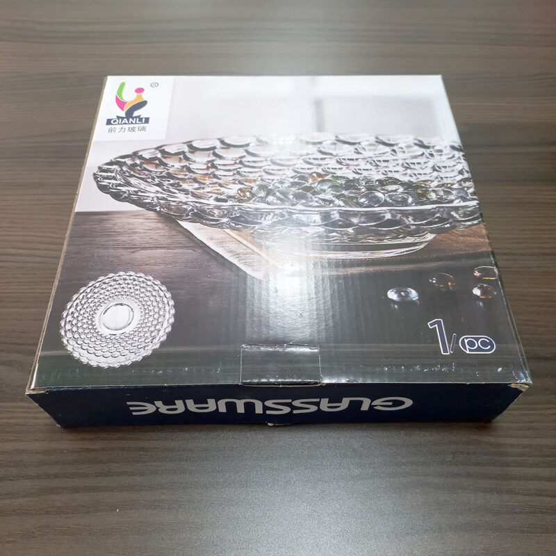 24cm Bubble Textured Glass Platter