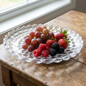 24cm-Bubble-Textured-Glass-Platter-6 24cm-Bubble-Textured-Glass-Platter-1