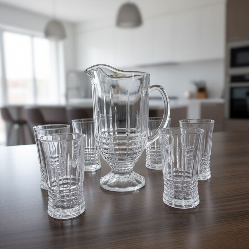 7pc-1145ml-glass-jug-set 7pc glass jug set