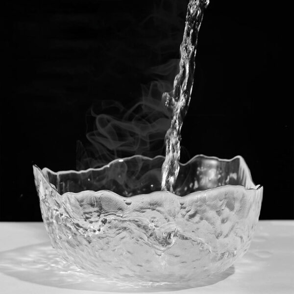 Textured Glass Bowl with Jagged Edge