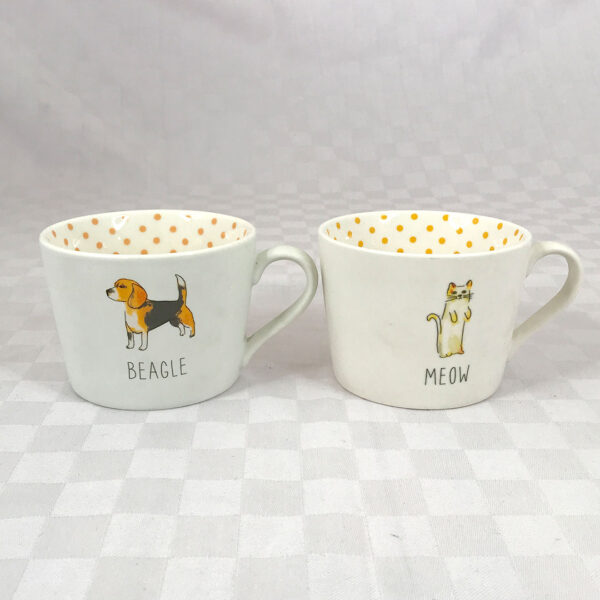 dog and cat themed mug