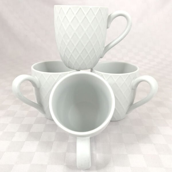 380ml Patterned White Mugs