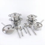 18pc Stainless Steel Cookware Set with Induction Ready Base