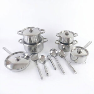 18pc Stainless Steel Cookware Set with Induction Ready Base