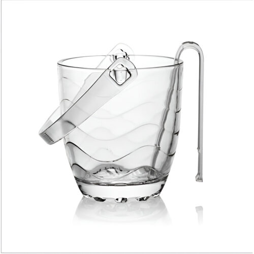 Glass Ice Bucket + Tong 800ml 12cm