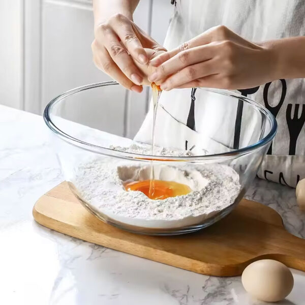 3L 23cm Clear Glass Mixing Bowl