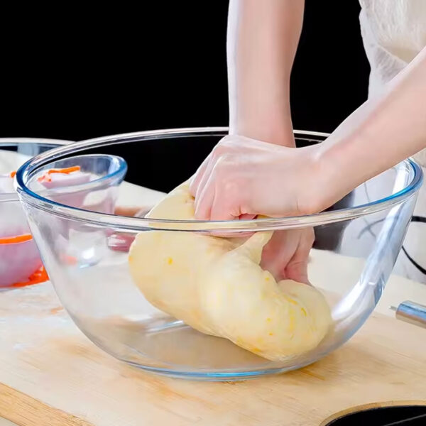 3L 23cm Clear Glass Mixing Bowl