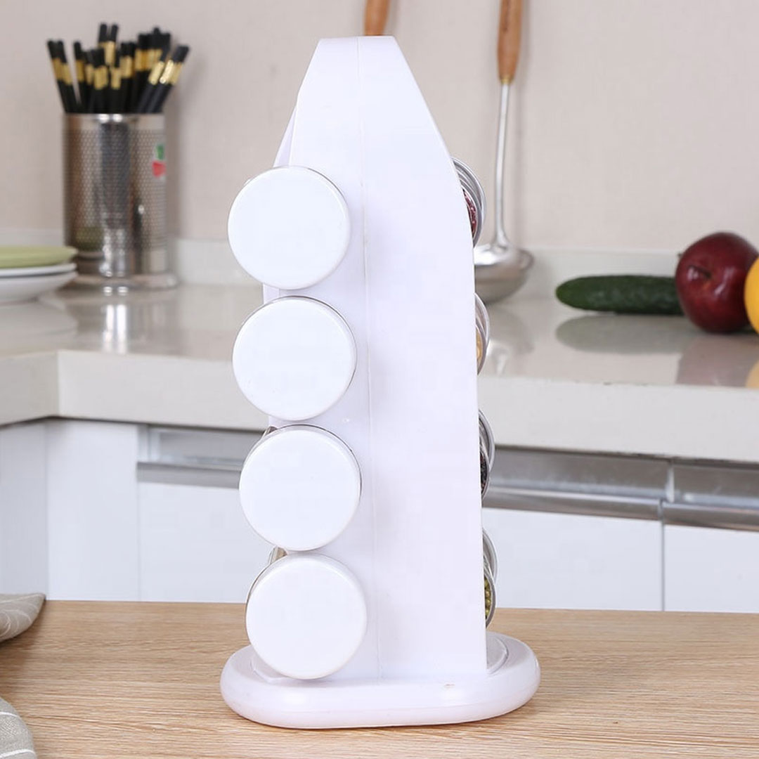 Revolving Spice Rack with 8 Jars and 360° Rotation