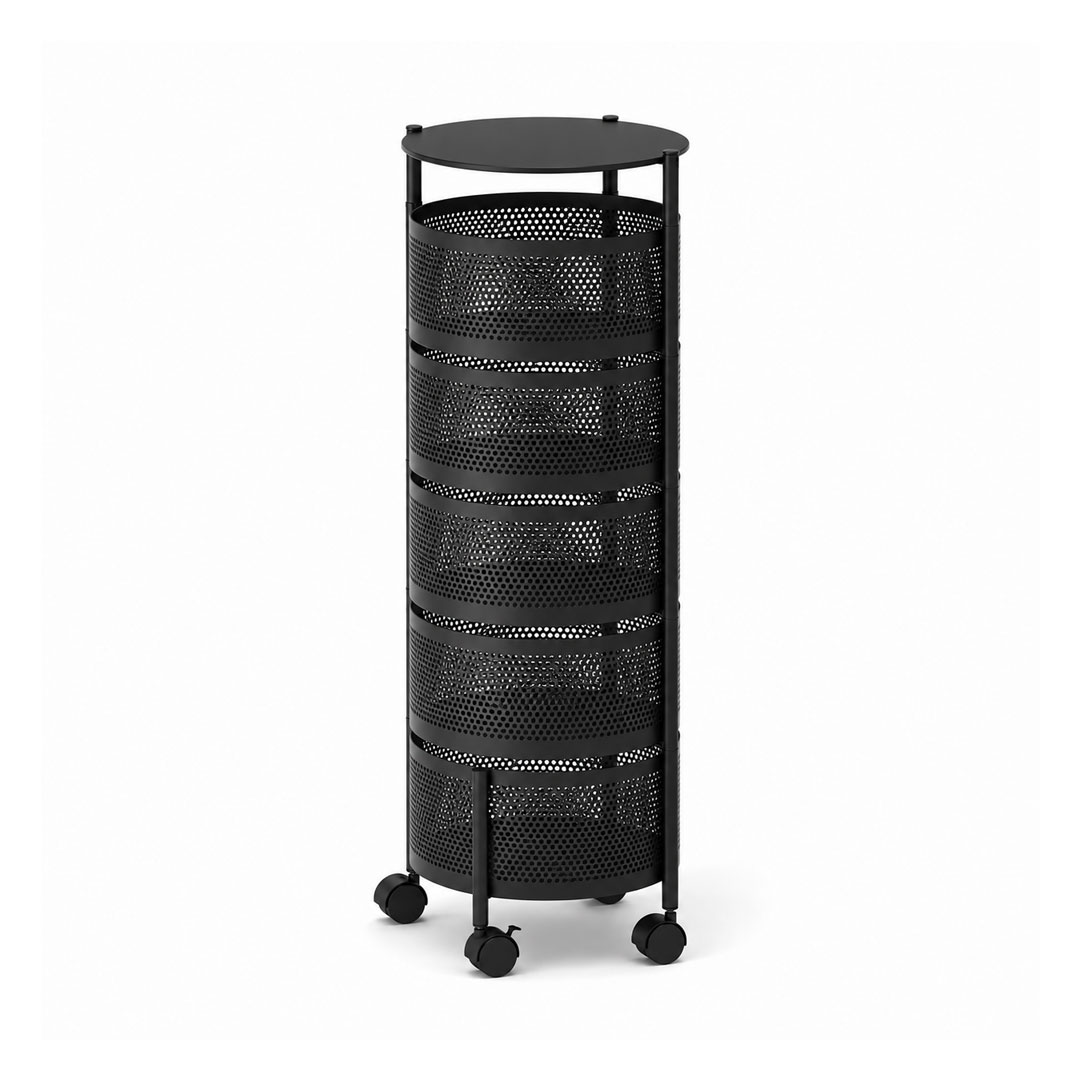 Black-5-Tier-Metal-Vegetable-Rack-with-Wheels