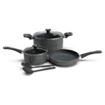 7pc Nonstick Granite Cookware Set – DELICI ACS7HE