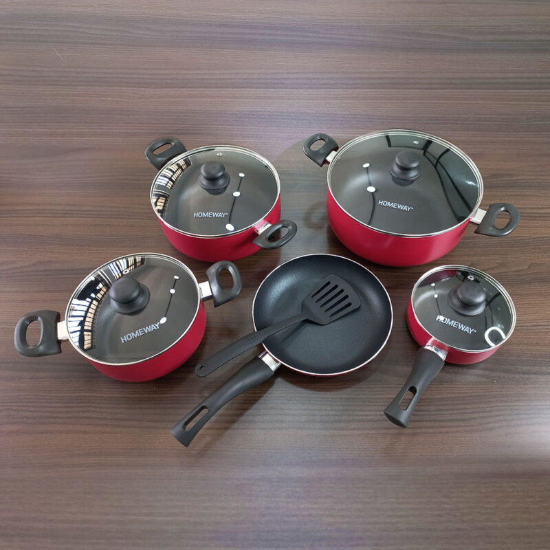 HW2601-Homeway-Red-Cookware-Set HW2601-Homeway-Red-Cookware-Set