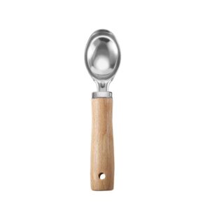 ice cream scoop with wooden handle