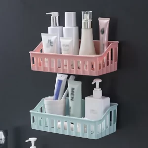 Wall-Mounted Multifunctional Bathroom Storage Organizer Basket