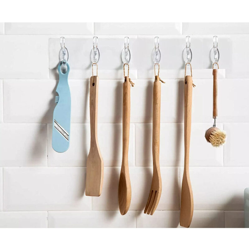 Transparent-Wall-Hook-Rack-1 Self-Adhesive Transparent Wall Hook Rack