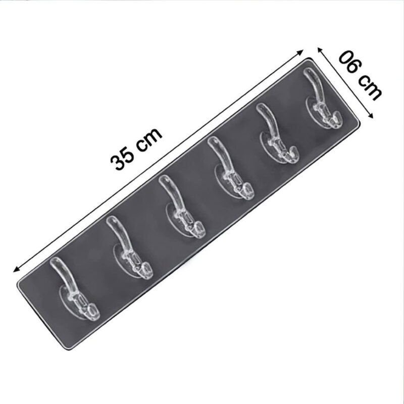 Transparent-Wall-Hook-Rack-3 Self-Adhesive Transparent Wall Hook Rack