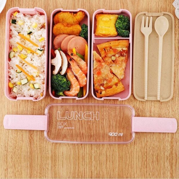Bento Box Eco-Friendly Lunch Box 900ml 3 Layers