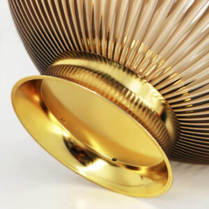 Brown & Gold Fruit Bowl with Drain Base